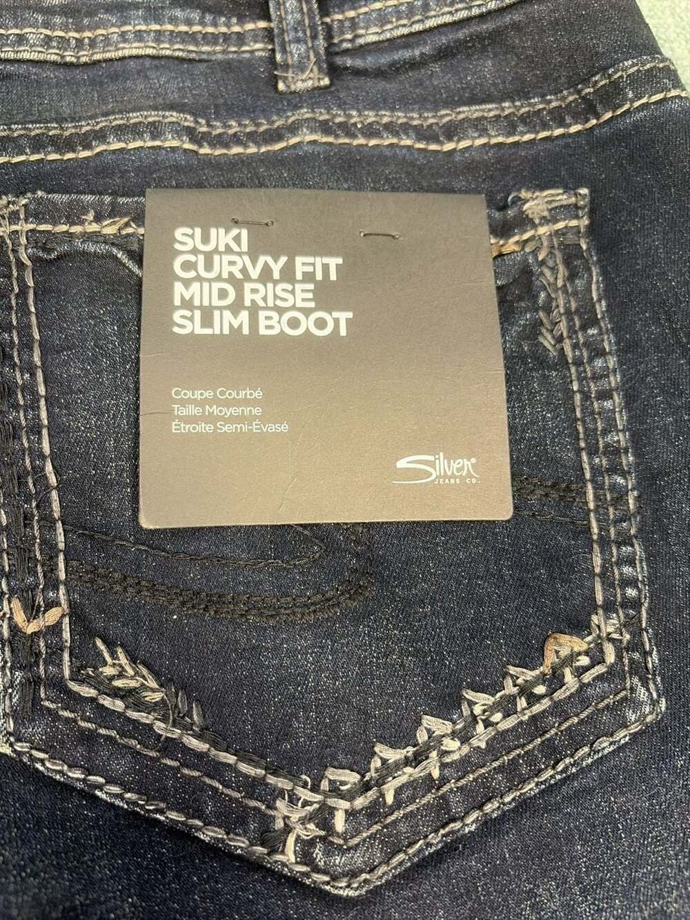 NWT Silver Jeans Co. Suki Curvy Fit Mid Rise Slim Boot Jeans SZ20W L33 - Picture 8 of 8